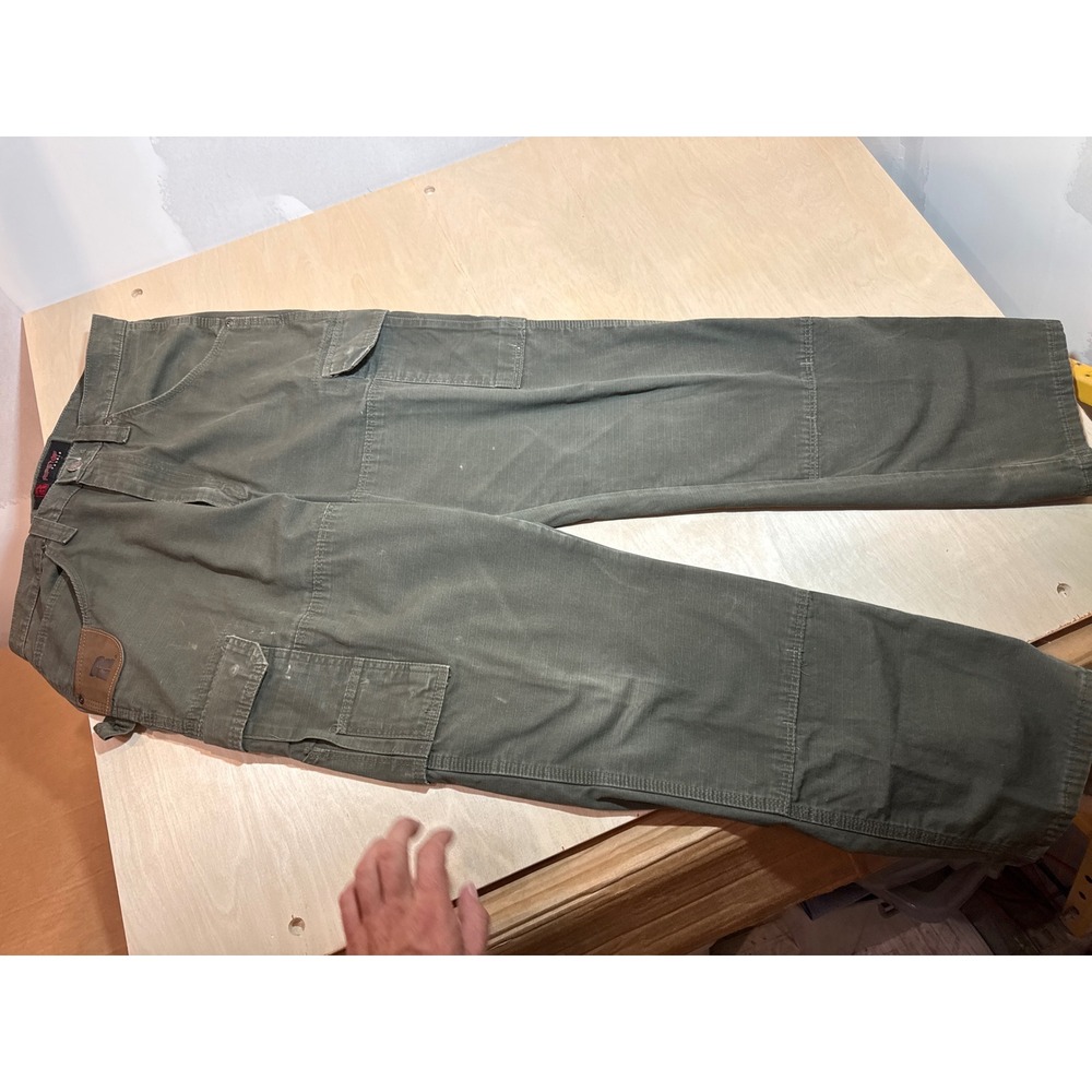 Wrangler Riggs Workwear Mens Ripstop Cargo Pants Olive Green 34x34 3W060LD